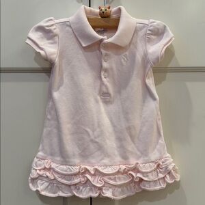 Polo Ralph Lauren Baby Girl Pink Ruffle Polo Dress & Bloomers Set 9M Preppy